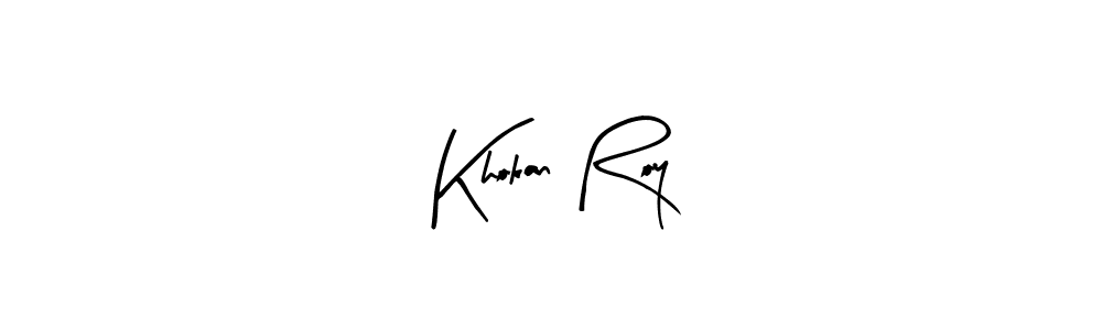 Arty Signature is a professional signature style that is perfect for those who want to add a touch of class to their signature. It is also a great choice for those who want to make their signature more unique. Get Khokan Roy name to fancy signature for free. Khokan Roy signature style 8 images and pictures png