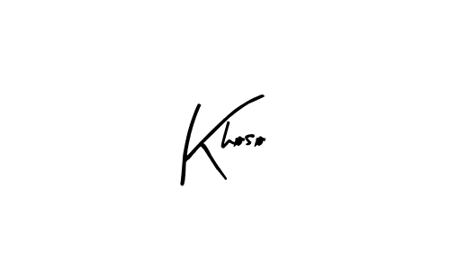 Design your own signature with our free online signature maker. With this signature software, you can create a handwritten (Arty Signature) signature for name Khoso. Khoso signature style 8 images and pictures png