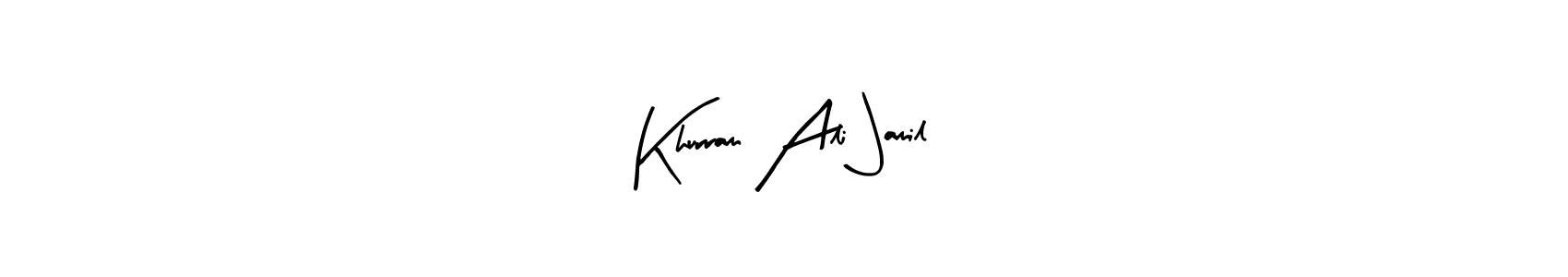 How to make Khurram Ali Jamil name signature. Use Arty Signature style for creating short signs online. This is the latest handwritten sign. Khurram Ali Jamil signature style 8 images and pictures png