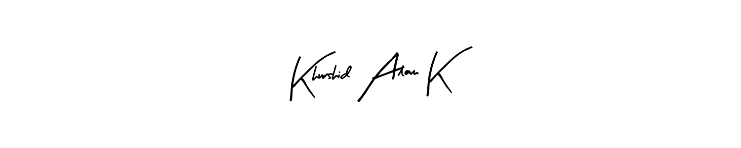 Use a signature maker to create a handwritten signature online. With this signature software, you can design (Arty Signature) your own signature for name Khurshid Alam K. Khurshid Alam K signature style 8 images and pictures png