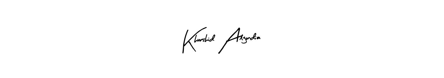 How to make Khurshid Algundia name signature. Use Arty Signature style for creating short signs online. This is the latest handwritten sign. Khurshid Algundia signature style 8 images and pictures png