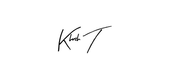 Similarly Arty Signature is the best handwritten signature design. Signature creator online .You can use it as an online autograph creator for name Khush T. Khush T signature style 8 images and pictures png