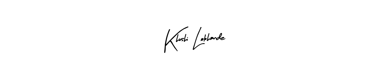 Khushi Lokhande stylish signature style. Best Handwritten Sign (Arty Signature) for my name. Handwritten Signature Collection Ideas for my name Khushi Lokhande. Khushi Lokhande signature style 8 images and pictures png