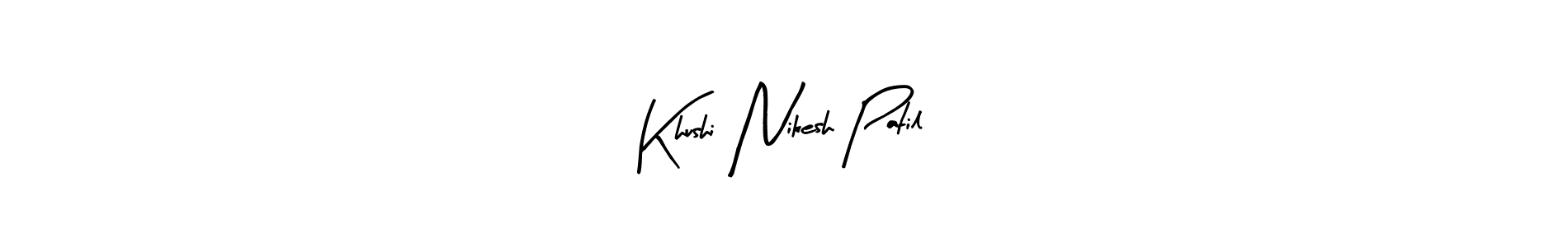 Khushi Nikesh Patil stylish signature style. Best Handwritten Sign (Arty Signature) for my name. Handwritten Signature Collection Ideas for my name Khushi Nikesh Patil. Khushi Nikesh Patil signature style 8 images and pictures png