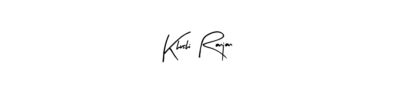 Arty Signature is a professional signature style that is perfect for those who want to add a touch of class to their signature. It is also a great choice for those who want to make their signature more unique. Get Khushi Ranjan name to fancy signature for free. Khushi Ranjan signature style 8 images and pictures png