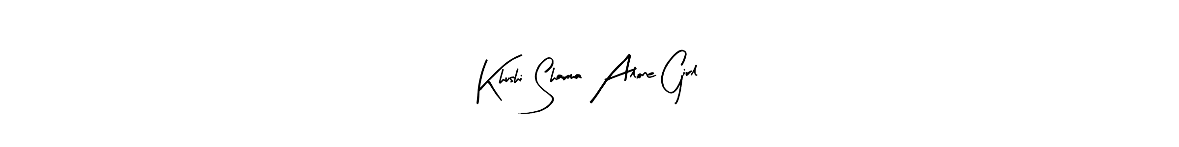 Arty Signature is a professional signature style that is perfect for those who want to add a touch of class to their signature. It is also a great choice for those who want to make their signature more unique. Get Khushi Sharma Alone Girl name to fancy signature for free. Khushi Sharma Alone Girl signature style 8 images and pictures png