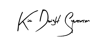 The Arty Signature handwriting style adds charm and authenticity to name Kim Dwight Syverson. A wonderful choice for personal thank-you notes. Kim Dwight Syverson signature style 8 images and pictures png
