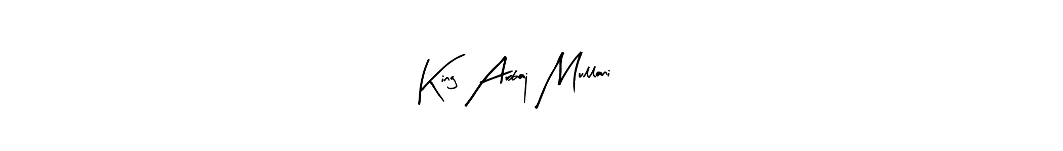 Arty Signature is a professional signature style that is perfect for those who want to add a touch of class to their signature. It is also a great choice for those who want to make their signature more unique. Get King Arbaj Mullani 07 name to fancy signature for free. King Arbaj Mullani 07 signature style 8 images and pictures png