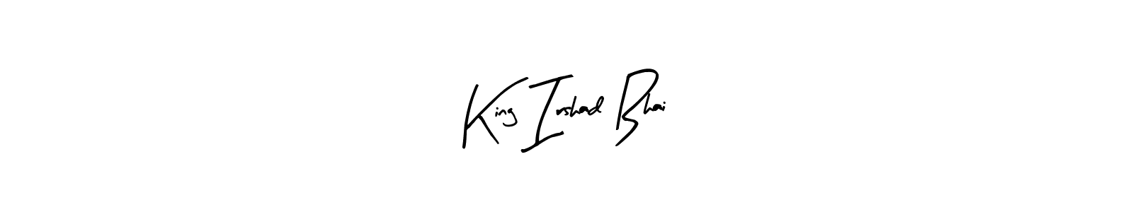 Arty Signature is a professional signature style that is perfect for those who want to add a touch of class to their signature. It is also a great choice for those who want to make their signature more unique. Get King Irshad Bhai name to fancy signature for free. King Irshad Bhai signature style 8 images and pictures png