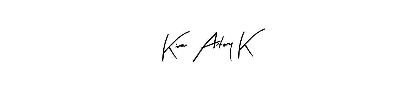 The best way (Arty Signature) to make a short signature is to pick only two or three words in your name. The name Kiran Antony K include a total of six letters. For converting this name. Kiran Antony K signature style 8 images and pictures png