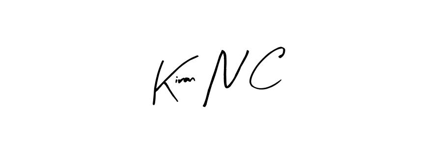 Design your own signature with our free online signature maker. With this signature software, you can create a handwritten (Arty Signature) signature for name Kiran N C. Kiran N C signature style 8 images and pictures png