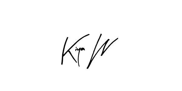 How to make Kiya W name signature. Use Arty Signature style for creating short signs online. This is the latest handwritten sign. Kiya W signature style 8 images and pictures png