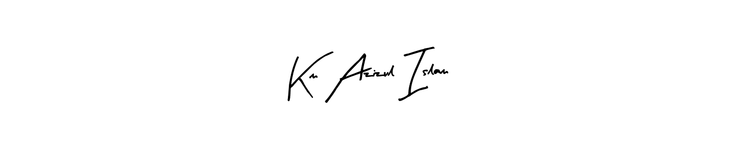 Similarly Arty Signature is the best handwritten signature design. Signature creator online .You can use it as an online autograph creator for name Km Azizul Islam. Km Azizul Islam signature style 8 images and pictures png