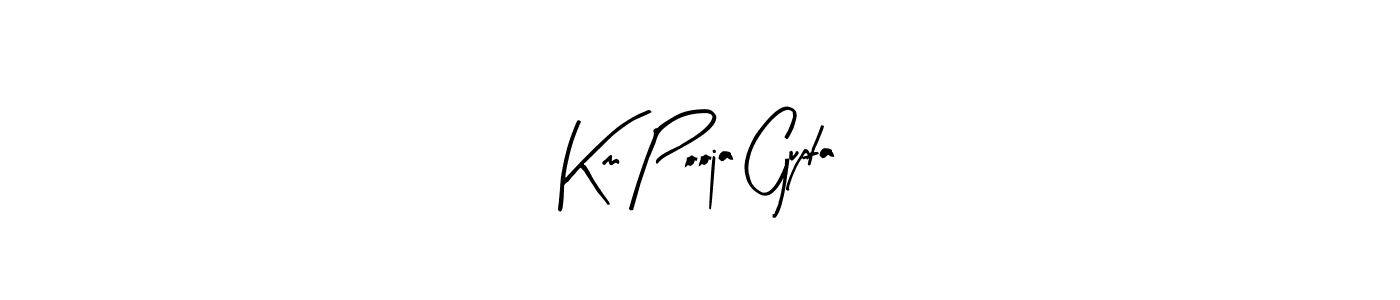 Similarly Arty Signature is the best handwritten signature design. Signature creator online .You can use it as an online autograph creator for name Km Pooja Gupta. Km Pooja Gupta signature style 8 images and pictures png