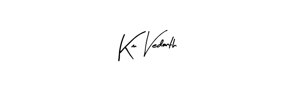 Similarly Arty Signature is the best handwritten signature design. Signature creator online .You can use it as an online autograph creator for name Km Vedanth. Km Vedanth signature style 8 images and pictures png