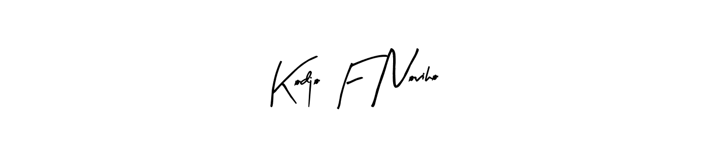 Use a signature maker to create a handwritten signature online. With this signature software, you can design (Arty Signature) your own signature for name Kodjo F Noviho. Kodjo F Noviho signature style 8 images and pictures png
