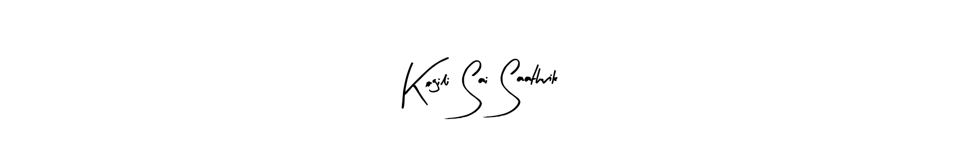 Arty Signature is a professional signature style that is perfect for those who want to add a touch of class to their signature. It is also a great choice for those who want to make their signature more unique. Get Kogili Sai Saathvik name to fancy signature for free. Kogili Sai Saathvik signature style 8 images and pictures png