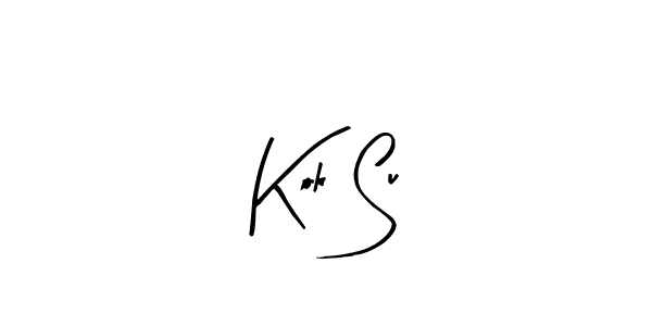 if you are searching for the best signature style for your name Kok Su. so please give up your signature search. here we have designed multiple signature styles  using Arty Signature. Kok Su signature style 8 images and pictures png
