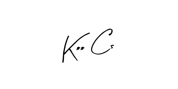 Similarly Arty Signature is the best handwritten signature design. Signature creator online .You can use it as an online autograph creator for name Koo Cs. Koo Cs signature style 8 images and pictures png