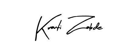 Create an unforgettable impression when signing with Kranti Zakde name styled in Arty Signature typography. 100% free online generator. Kranti Zakde signature style 8 images and pictures png
