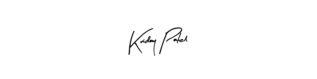 How to make Kriday Patel name signature. Use Arty Signature style for creating short signs online. This is the latest handwritten sign. Kriday Patel signature style 8 images and pictures png