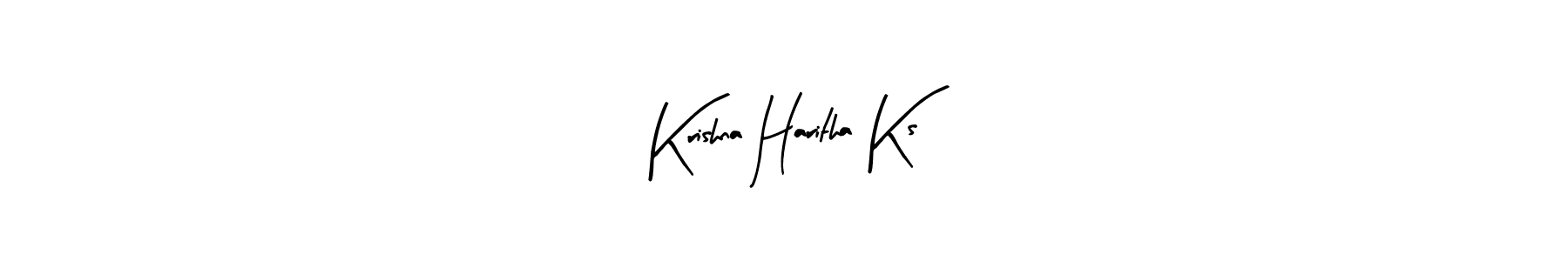 Design your own signature with our free online signature maker. With this signature software, you can create a handwritten (Arty Signature) signature for name Krishna Haritha Ks. Krishna Haritha Ks signature style 8 images and pictures png