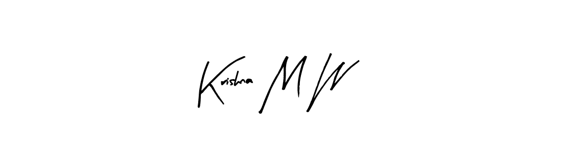 Design your own signature with our free online signature maker. With this signature software, you can create a handwritten (Arty Signature) signature for name Krishna M W. Krishna M W signature style 8 images and pictures png