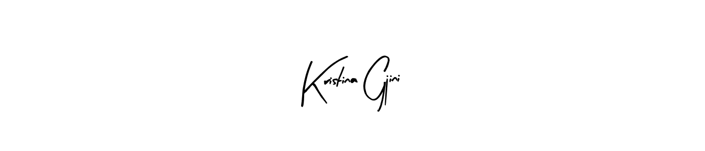 How to make Kristina Gjini name signature. Use Arty Signature style for creating short signs online. This is the latest handwritten sign. Kristina Gjini signature style 8 images and pictures png