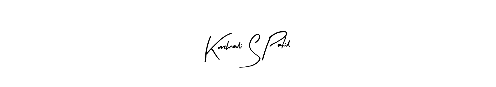 Arty Signature is a professional signature style that is perfect for those who want to add a touch of class to their signature. It is also a great choice for those who want to make their signature more unique. Get Krushnali S Patil name to fancy signature for free. Krushnali S Patil signature style 8 images and pictures png