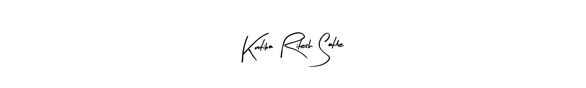 Create a beautiful signature design for name Krutika Ritesh Satle. With this signature (Arty Signature) fonts, you can make a handwritten signature for free. Krutika Ritesh Satle signature style 8 images and pictures png