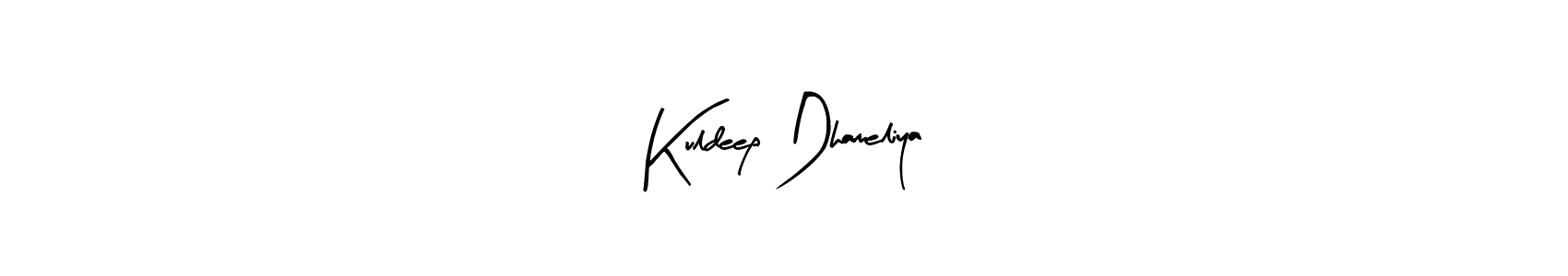 Use a signature maker to create a handwritten signature online. With this signature software, you can design (Arty Signature) your own signature for name Kuldeep Dhameliya. Kuldeep Dhameliya signature style 8 images and pictures png