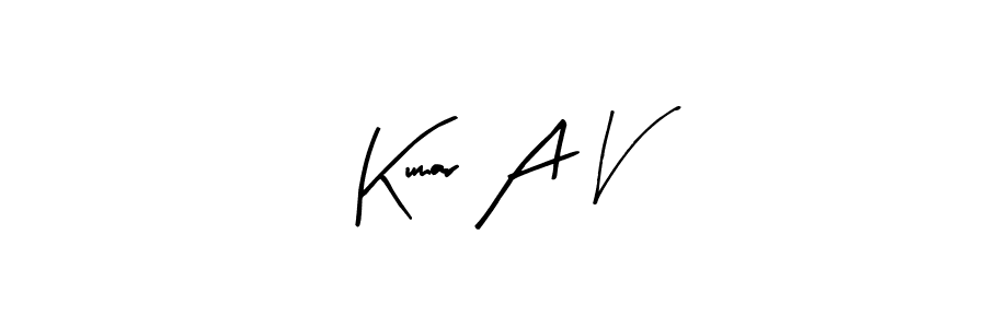 Create a beautiful signature design for name Kumar A V. With this signature (Arty Signature) fonts, you can make a handwritten signature for free. Kumar A V signature style 8 images and pictures png