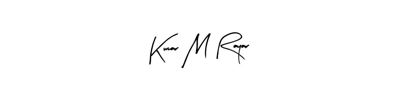 if you are searching for the best signature style for your name Kumar M Rayar. so please give up your signature search. here we have designed multiple signature styles  using Arty Signature. Kumar M Rayar signature style 8 images and pictures png