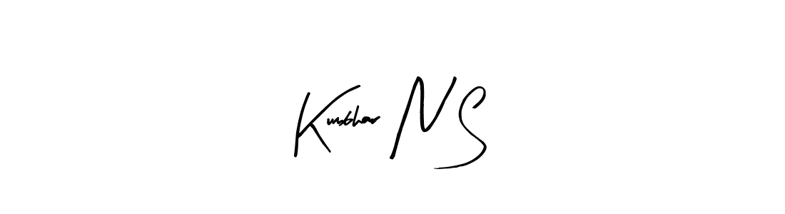 if you are searching for the best signature style for your name Kumbhar N S. so please give up your signature search. here we have designed multiple signature styles  using Arty Signature. Kumbhar N S signature style 8 images and pictures png