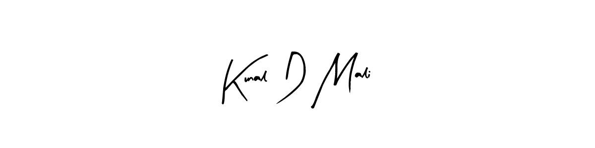 How to make Kunal D Mali name signature. Use Arty Signature style for creating short signs online. This is the latest handwritten sign. Kunal D Mali signature style 8 images and pictures png