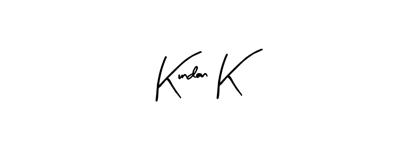 Arty Signature is a professional signature style that is perfect for those who want to add a touch of class to their signature. It is also a great choice for those who want to make their signature more unique. Get Kundan K name to fancy signature for free. Kundan K signature style 8 images and pictures png