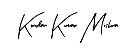 Looking for an artistic signature for Kundan Kumar Mishra? The Arty Signature calligraphy style gives a sophisticated flow suitable for business cards and emails. Kundan Kumar Mishra signature style 8 images and pictures png