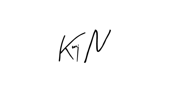 Make a beautiful signature design for name Kunj N. With this signature (Arty Signature) style, you can create a handwritten signature for free. Kunj N signature style 8 images and pictures png