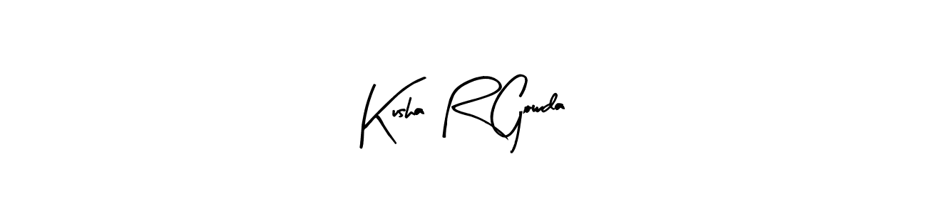 Design your own signature with our free online signature maker. With this signature software, you can create a handwritten (Arty Signature) signature for name Kusha R Gowda. Kusha R Gowda signature style 8 images and pictures png