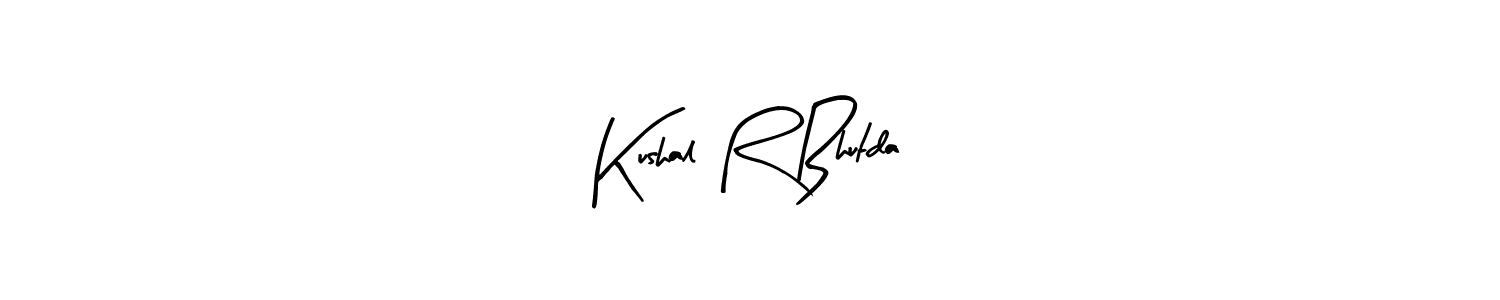 This is the best signature style for the Kushal R Bhutda name. Also you like these signature font (Arty Signature). Mix name signature. Kushal R Bhutda signature style 8 images and pictures png