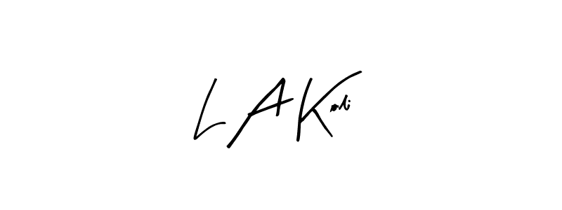 How to Draw L A Koli signature style? Arty Signature is a latest design signature styles for name L A Koli. L A Koli signature style 8 images and pictures png