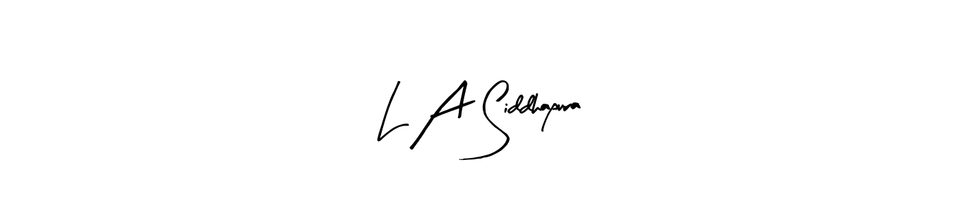 The best way (Arty Signature) to make a short signature is to pick only two or three words in your name. The name L A Siddhapura include a total of six letters. For converting this name. L A Siddhapura signature style 8 images and pictures png