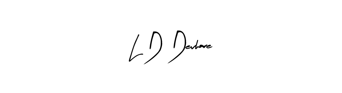 The best way (Arty Signature) to make a short signature is to pick only two or three words in your name. The name L D Devhare include a total of six letters. For converting this name. L D Devhare signature style 8 images and pictures png