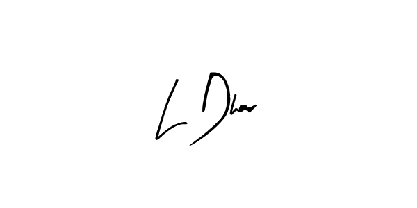 Similarly Arty Signature is the best handwritten signature design. Signature creator online .You can use it as an online autograph creator for name L Dhar. L Dhar signature style 8 images and pictures png