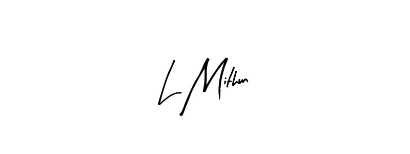 L Mithun stylish signature style. Best Handwritten Sign (Arty Signature) for my name. Handwritten Signature Collection Ideas for my name L Mithun. L Mithun signature style 8 images and pictures png