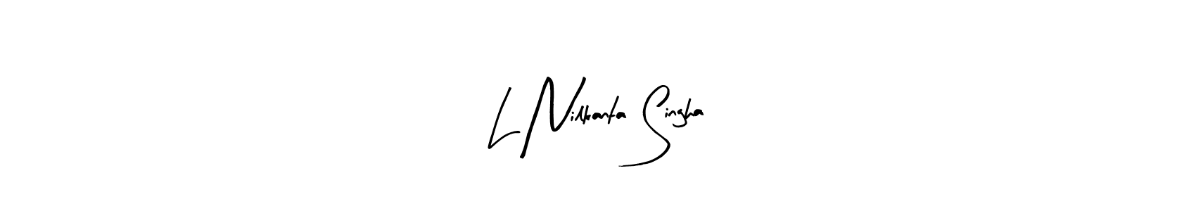 How to make L Nilkanta Singha name signature. Use Arty Signature style for creating short signs online. This is the latest handwritten sign. L Nilkanta Singha signature style 8 images and pictures png