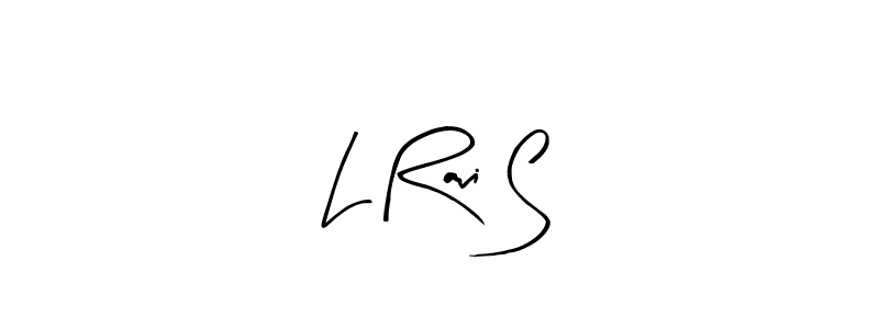 The best way (Arty Signature) to make a short signature is to pick only two or three words in your name. The name L Ravi S include a total of six letters. For converting this name. L Ravi S signature style 8 images and pictures png
