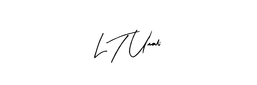 Similarly Arty Signature is the best handwritten signature design. Signature creator online .You can use it as an online autograph creator for name L T Umali. L T Umali signature style 8 images and pictures png