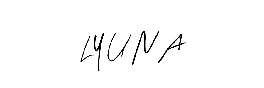 Here are the top 10 professional signature styles for the name L Y U N A. These are the best autograph styles you can use for your name. L Y U N A signature style 8 images and pictures png