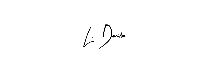 See photos of L. Danila official signature by Spectra . Check more albums & portfolios. Read reviews & check more about Arty Signature font. L. Danila signature style 8 images and pictures png